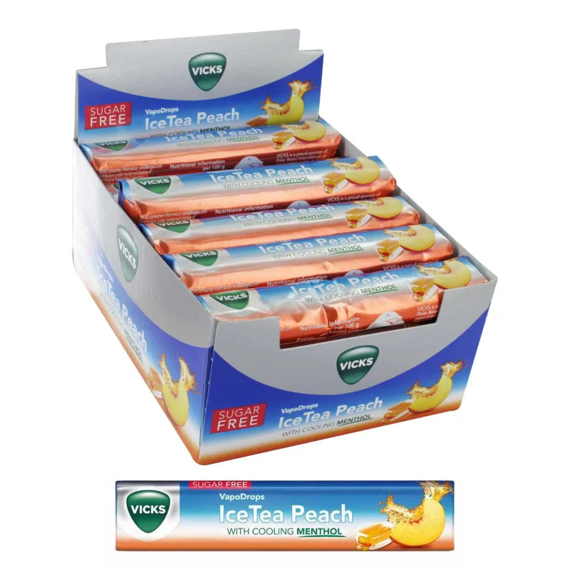 Vicks Drops Iced Tea Peach X24 (Pack of 24)