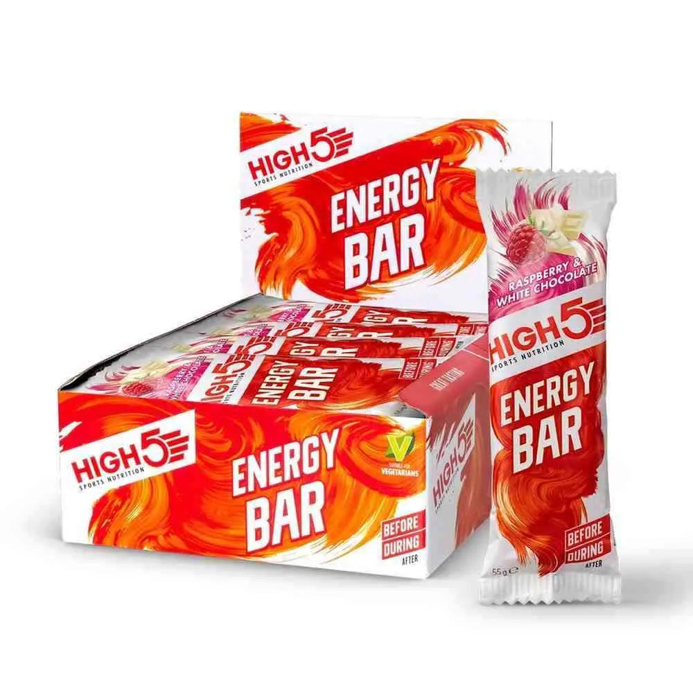 High 5 Energy Bar Raspberry White Chocolate X12 (Pack of 12)