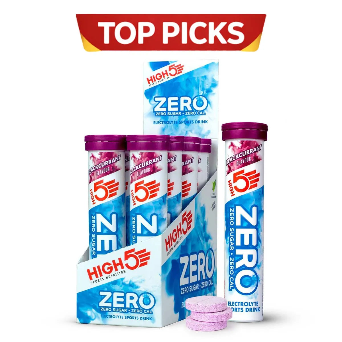 High 5 Zero Salts Tube Blackcurrant X8 Electrolyte Sports Drink (Pack of 8)