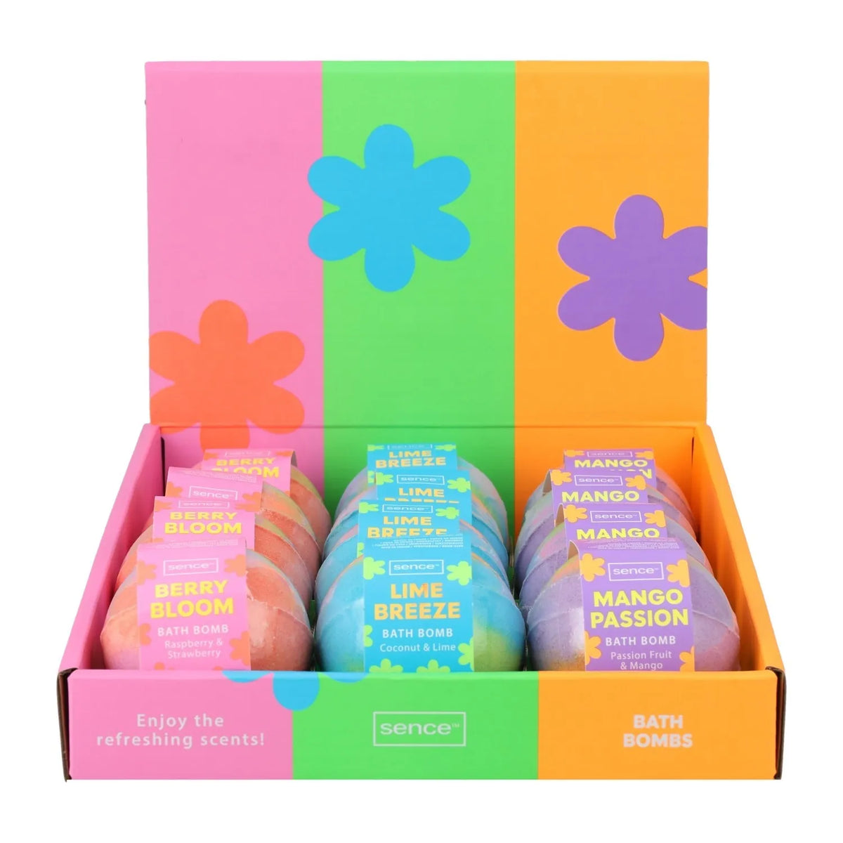 Sence Bath Bomb Assorted Lime/Berry/Mango – bath treat