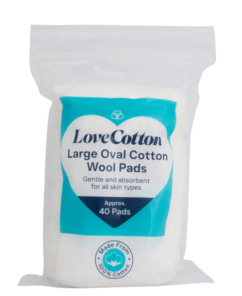 Love Cotton Large Oval Pads 40S (Pack of 12)