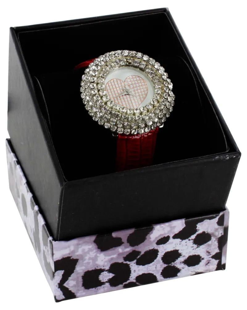 79107 Heart Ring Diamonte Watch (Pack of 6)
