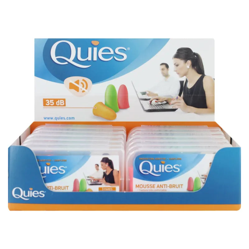 Quies Foam Ear Plugs (3 Pairs) X 12 (Pack of 12)