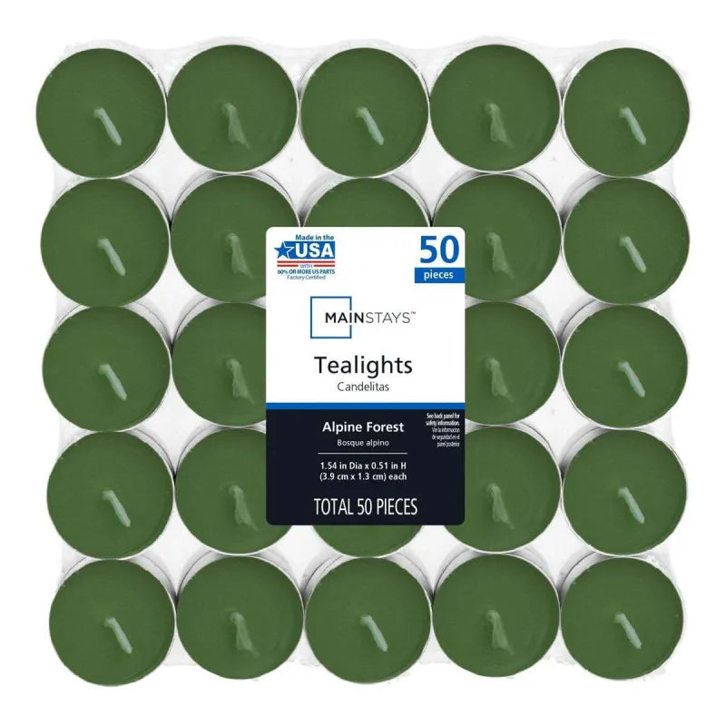 Mainstay 50 Tealights Scented Alpine Forest (Pack of 12)