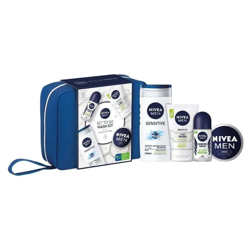 Nivea Men Set To Go Wash Bag Set 5Pce (Pack of 6)