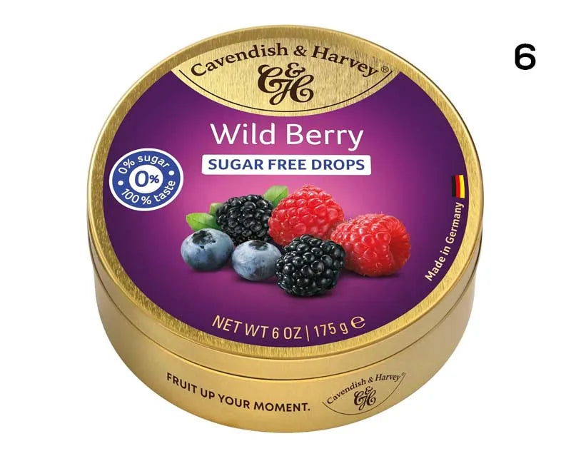 Cavendish & Harvey Sugar Free Wild Berry Drops 175G X 9 (Pack of 9)