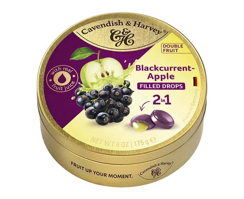 Cavendish & Harvey Blackcurrant With Apple Filled Drops 175G X 9 (Pack of 9)