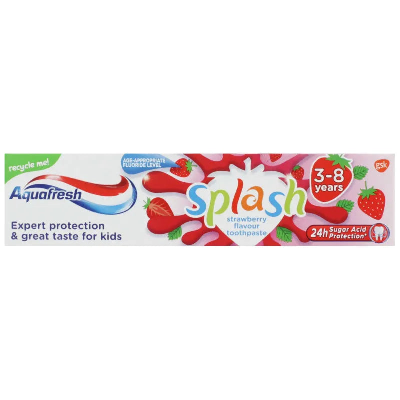 Aquafresh Splash Strawberry Toothpaste 50ML (Pack of 12)