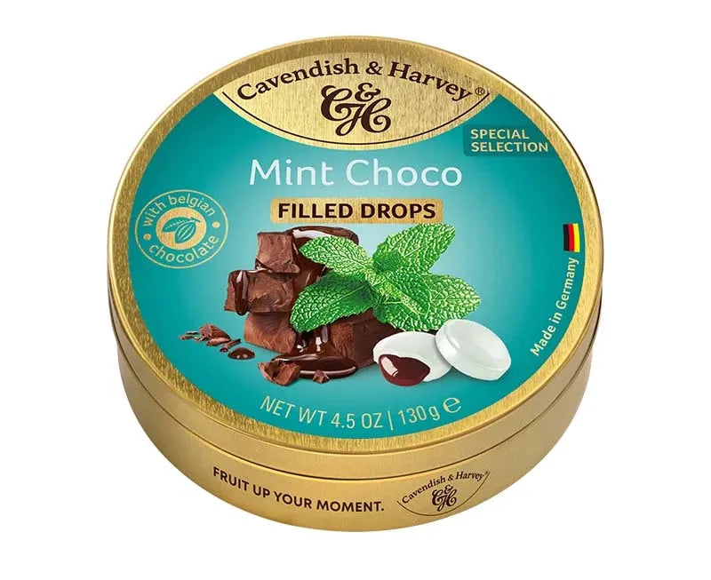 Cavendish & Harvey Mint Choco Filled Drops 130G X 11 (Pack of 11)