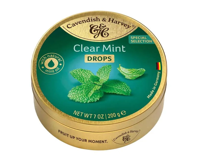 Cavendish & Harvey Clear Mint Drops 200G (Pack of 9)