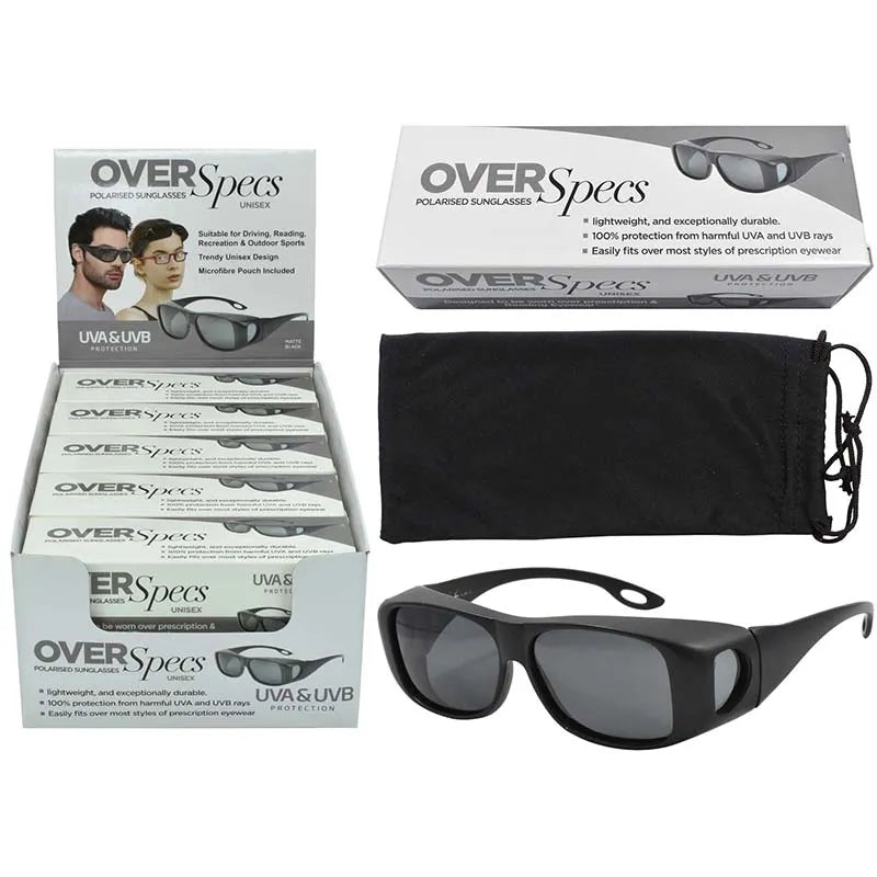 Overspecs Sunglasses Matte Blk X10 (Pack of 10)