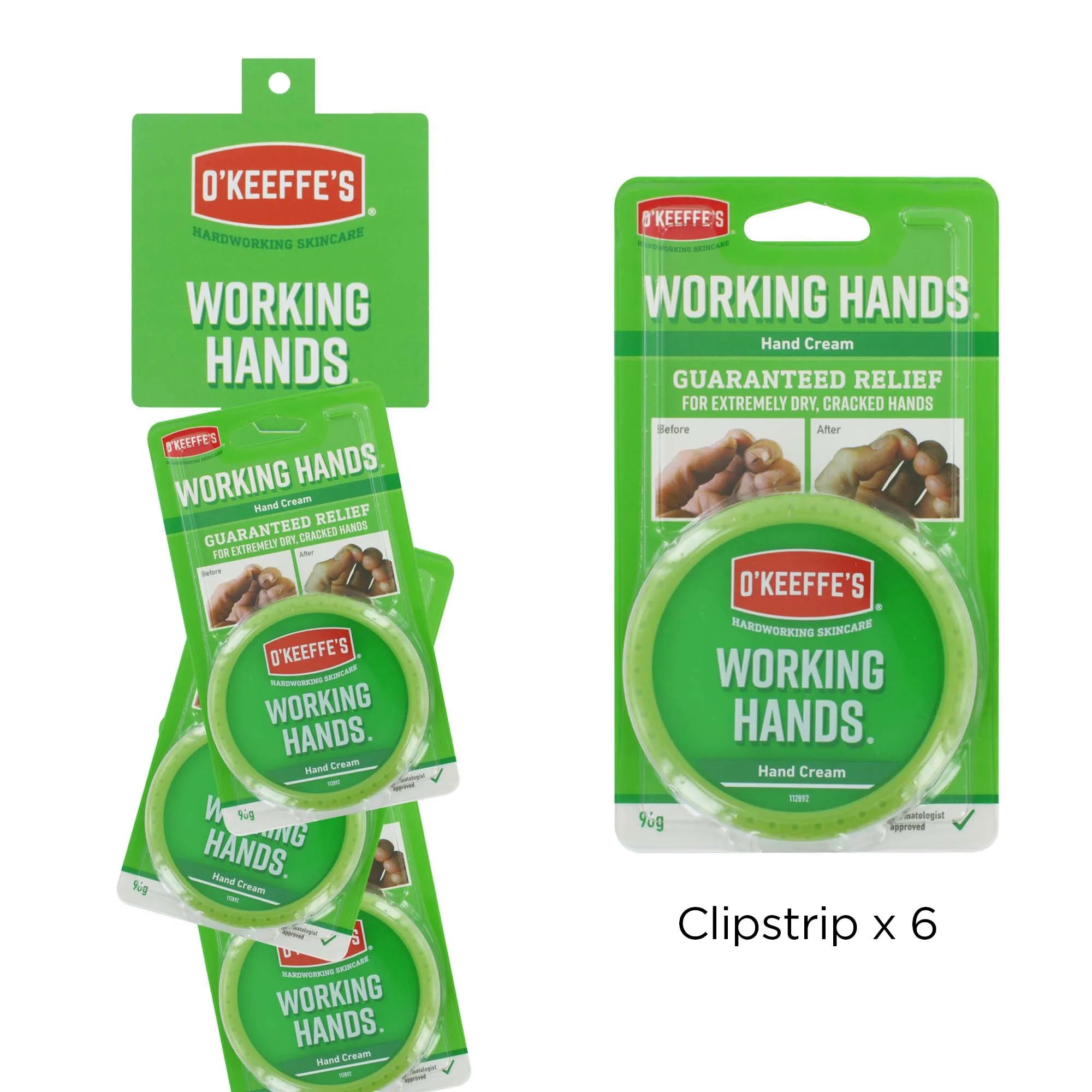 O'Keeffe'S Working Hands Pot 96G Clipstrip X 6 114701 (Pack of 6)