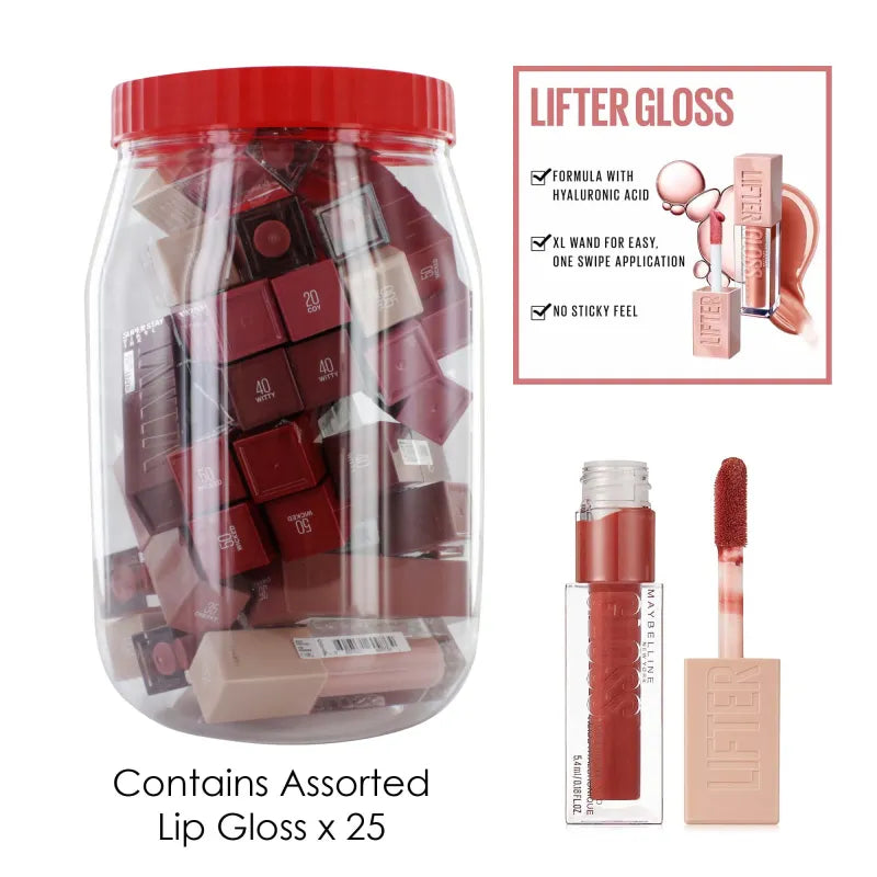 Maybelline Lip Glosses Assorted X25 (Pack of 25)