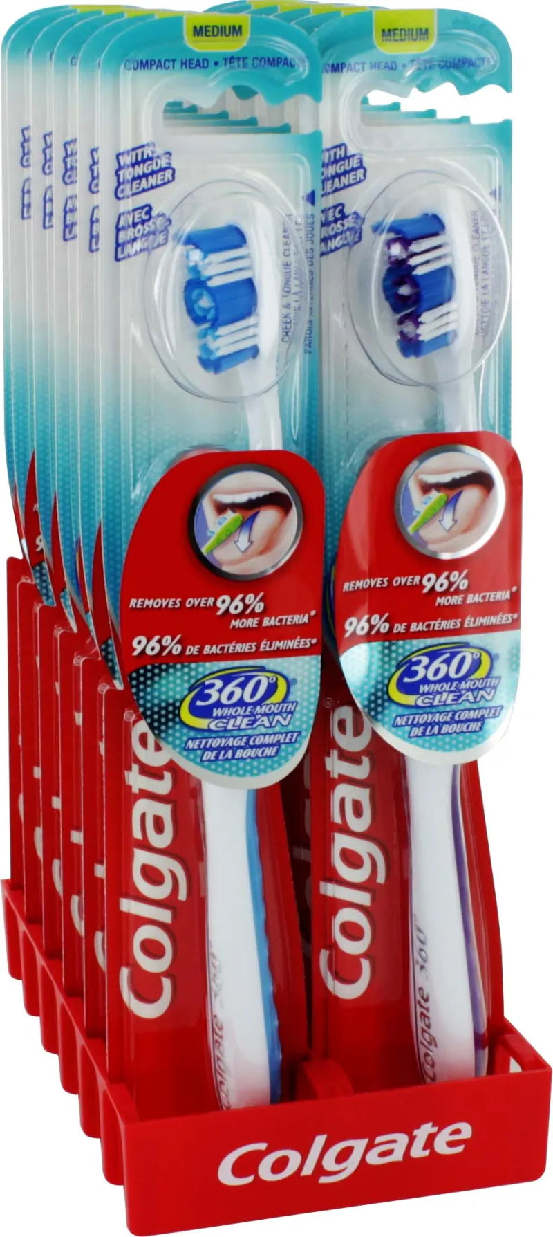 Colgate 360 Compact Toothbrush Medium (Pack of 12)