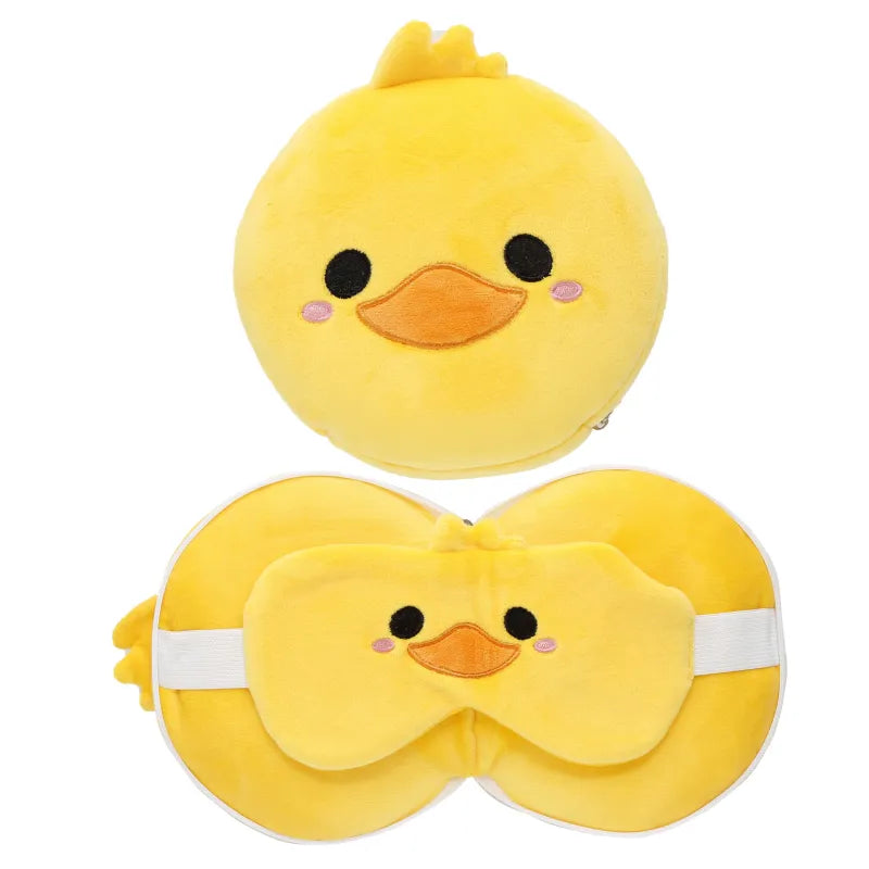 Resteazzz Head Pillow With Eye Mask Yellow Duck (Pack of 3)