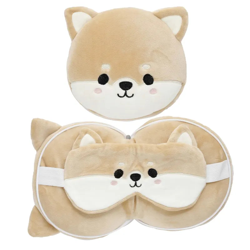 Resteazzz Head Pillow With Eye Mask Brown Dog (Pack of 3)