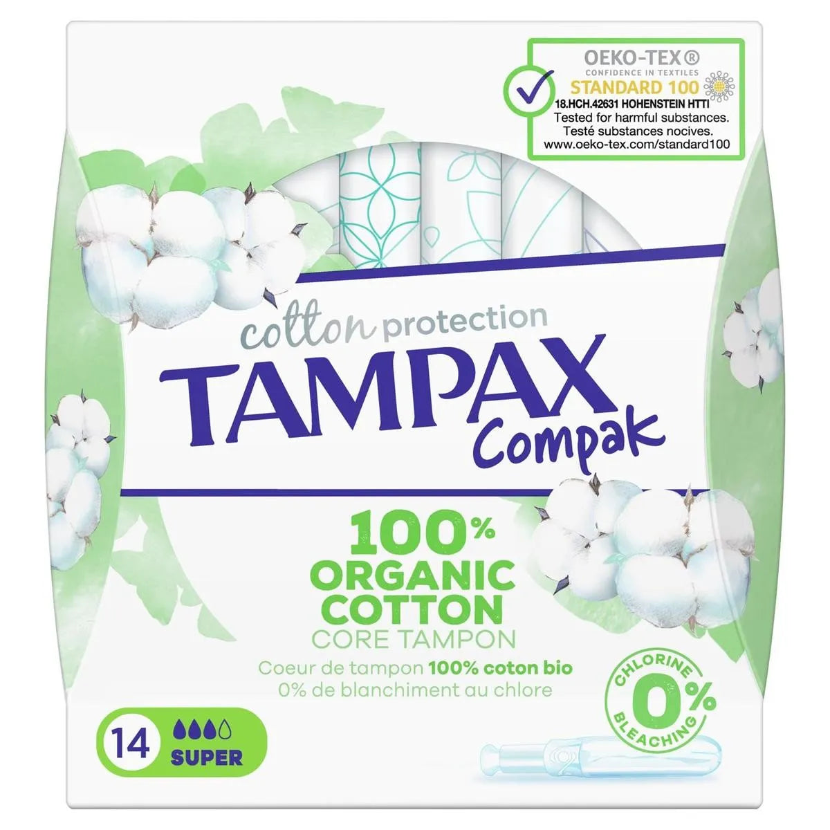 Tampax Compak Organic Cotton 14S Super (Pack of 6)