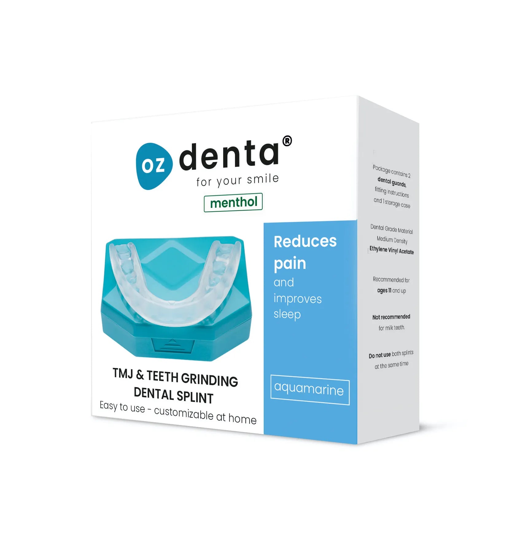 Oz Denta Teeth Grinding Mouth Guards Menthol (Pack of 6)