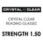 Crystal Clear Reading Glasses Strength 1.5 (Pack of 6)