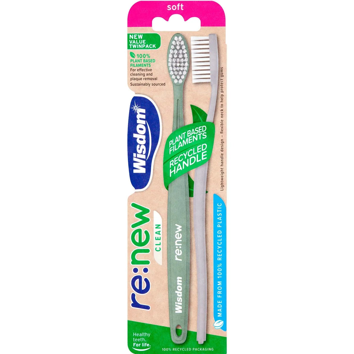 Wisdom Soft Renew T/Brushes Twin PK (Pack of 6)