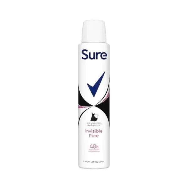 Sure Invisible Pure A/P 200ML (Pack of 6)