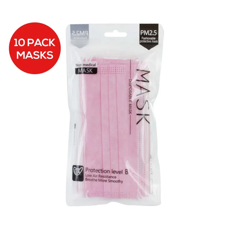 3 Ply Mask 10 Pack - Pink (Pack of 12)