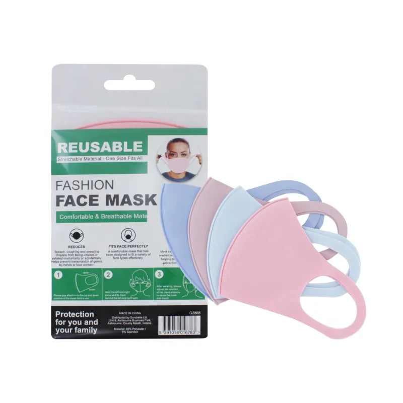 Coloured Polyester Face Mask (Pack of 12)