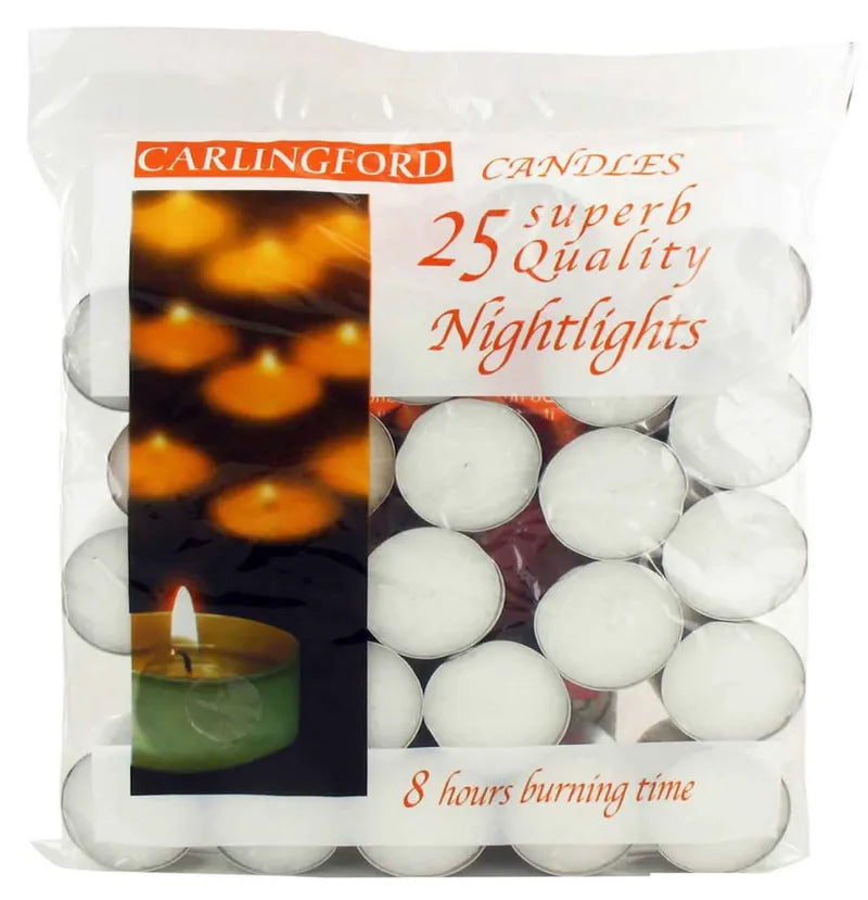 Carlingford 20 Tea Lights 8 Hour Burn Time (Pack of 12)