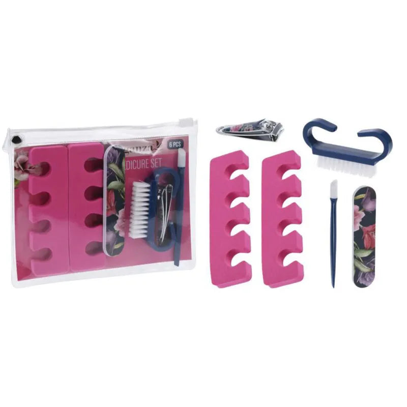 Cp8 Pink Floral Pedicure Set 6Pce Assorted (Pack of 12)