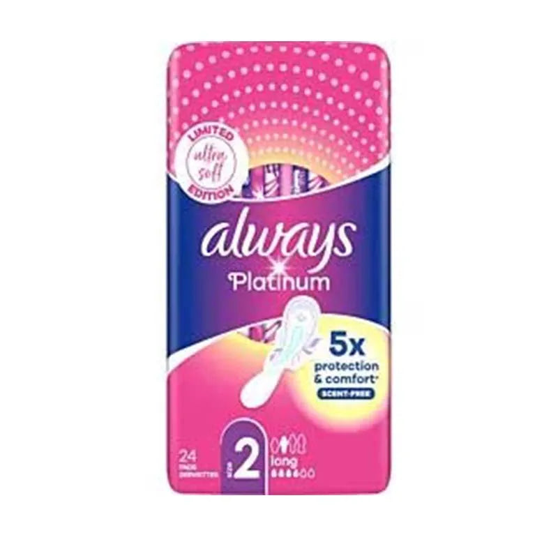 Always Platinum Long 24S With Wings (Pack of 6)