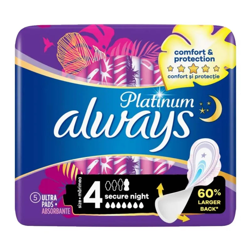 Always Platinum 5S Secure Night (Pack of 6)
