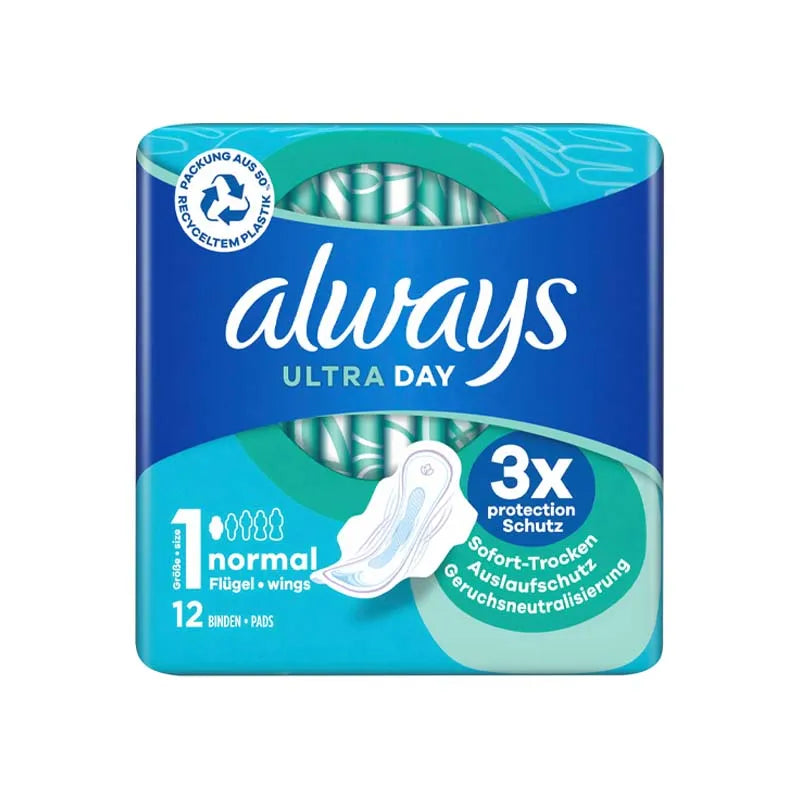 Always 12 Ultra Day Pads Normal With Wings (Pack of 6)