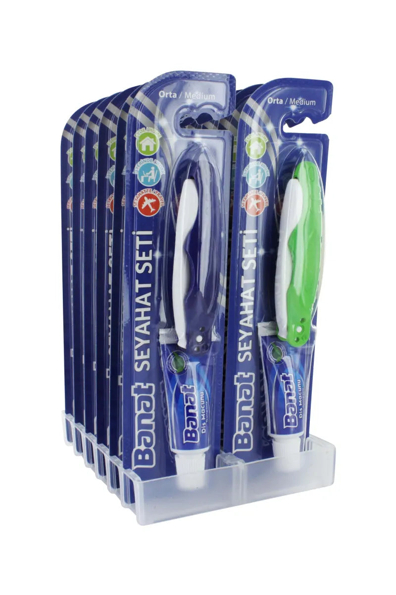 Banat Travel Set Toothbrush & Toothpaste 15ML (Pack of 12)