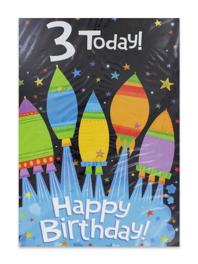Boy Age 3 Birthday Card (Pack of 12)