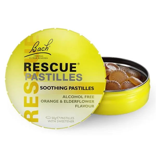 Bach Rescue Remedy Pastilles Orange & Elderflower 50G (Pack of 6)
