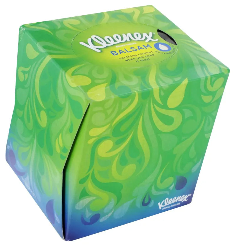 Kleenex Balsam 56 Boxed Tissues Cube (Pack of 12)