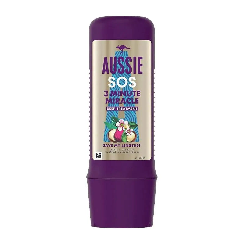 Aussie Sos 3 Minute Miracle Save My Long Hair 225ML (Pack of 6)