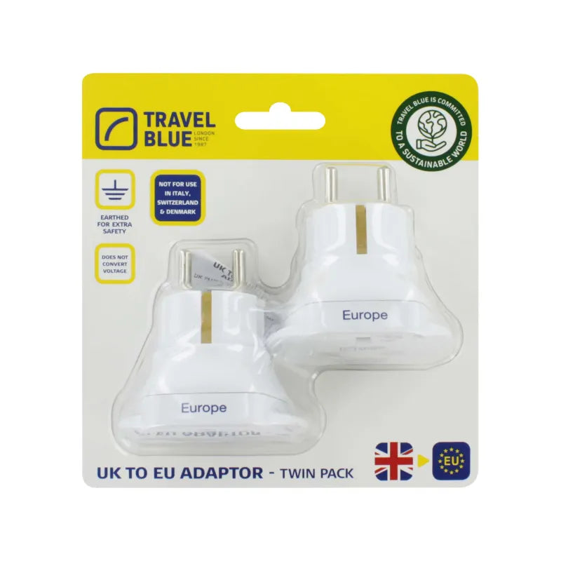 Travel Blue 2X European Adaptors 174 (Pack of 3)