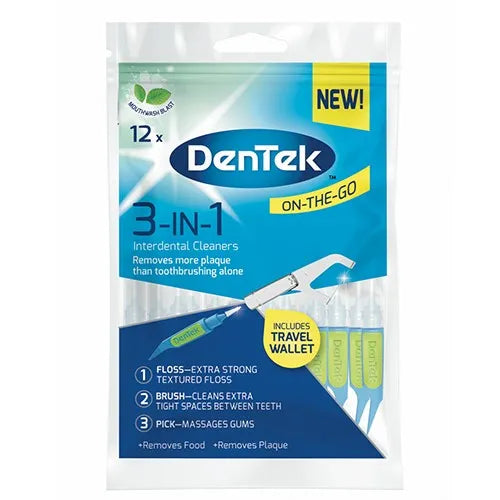 Dentek 3 In 1 Interdental Cleaners 12S (Pack of 6)