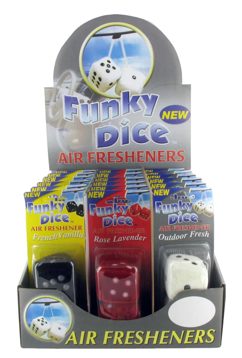D831 Funky Dice Air Freshners (Pack of 18)