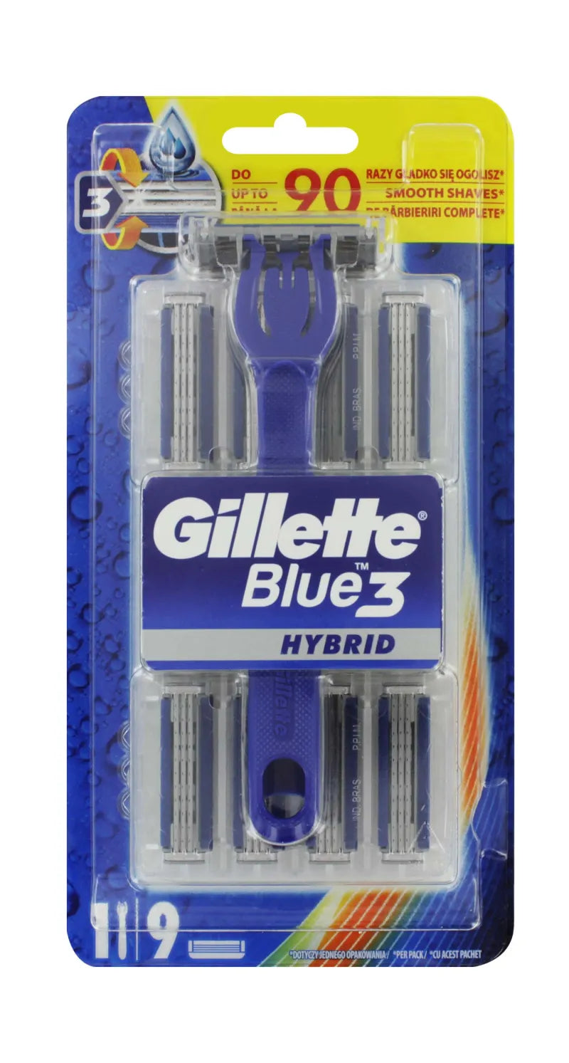 Gillette Blue 3 Hybrid 9 Blades (Pack of 6)