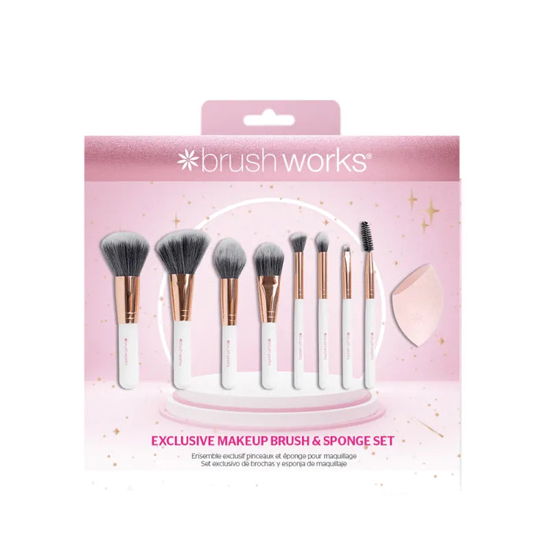 Brush Works 9Pce Makeup Brush & Sponge Set 25 12 602 (Pack of 6)