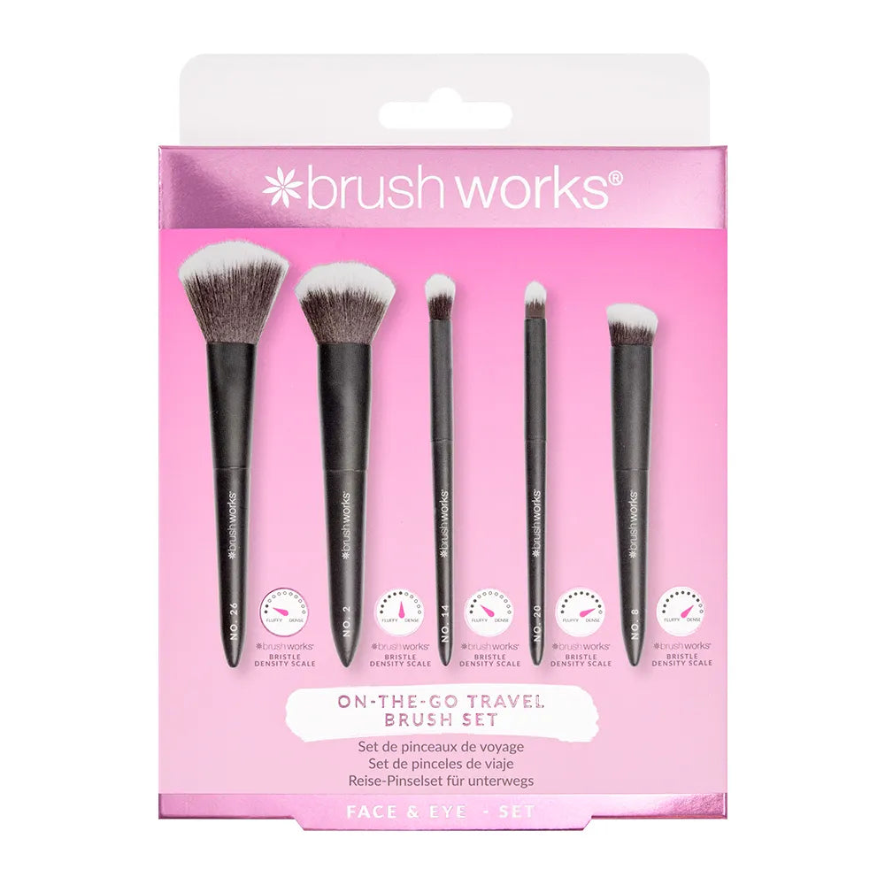 Brush Works 5Pce On The Go Travel Cosmetic Brush Set 52 56 584 (Pack of 6)