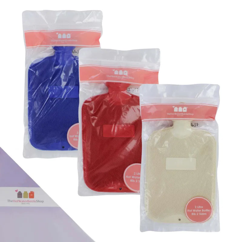 Hot Water Bottle Rubber Rib 2 Sided 2Ltr (Pack of 6)