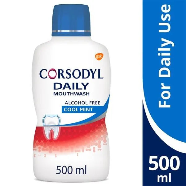 Corsodyl M/Wash Cool Mint Alc Free 500ML (Pack of 6)