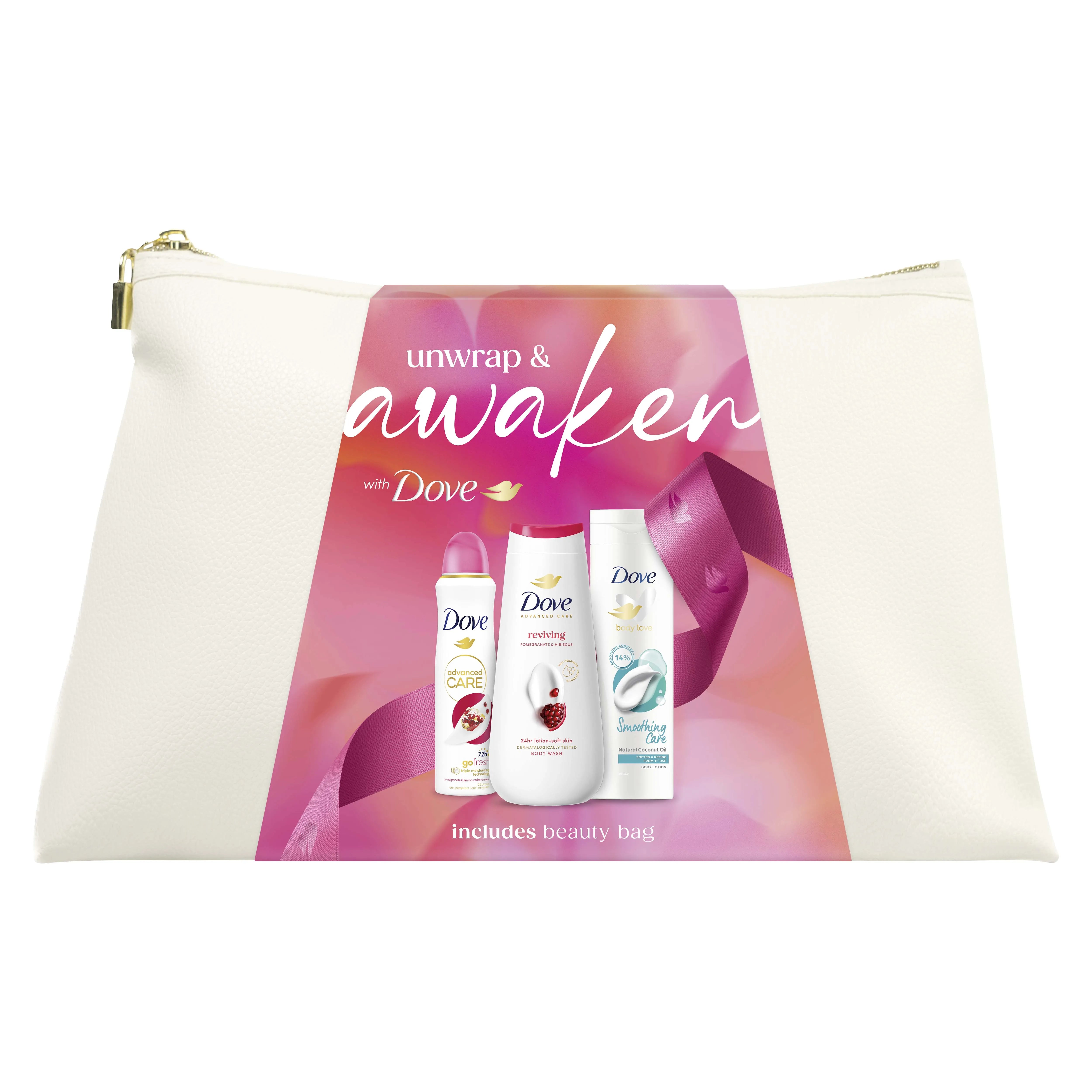 Dove Awaken Beauty Bag Gift Set Beauty Pouch Gift Set X 4 (Pack of 4)