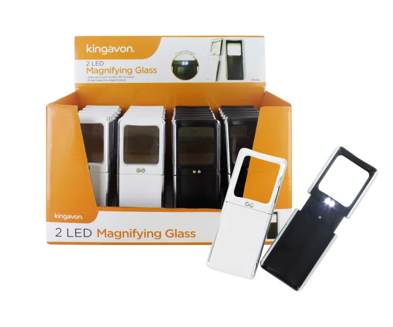 Kingavon 2 LED Magnifying Glass (Pack of 24)