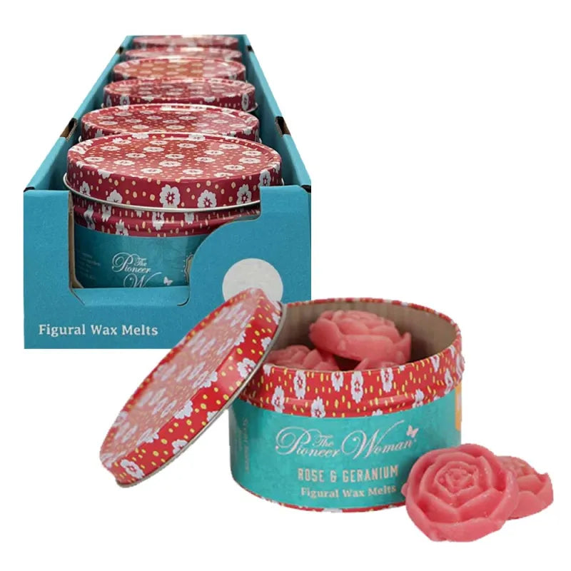 Pioneer Woman Wax Melts Tin Rose & Geranium 70G (Pack of 6)
