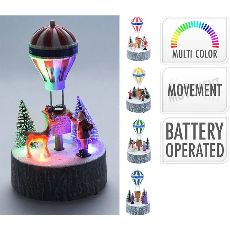 Acd911210 Xmas Scenery LED 17Cm 4 Disp X12***Ds (Pack of 12)