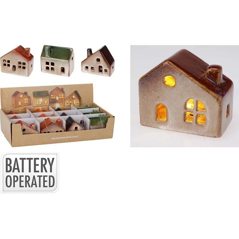 Apf648170 House 8Cm With LED 4Mix Disp X12 (Pack of 12)
